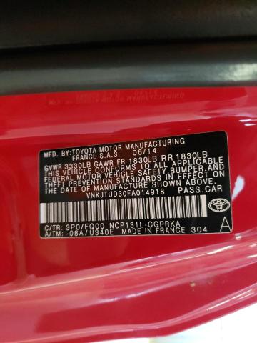 VNKJTUD30FA014918 Toyota Yaris 2015. Фото: 9