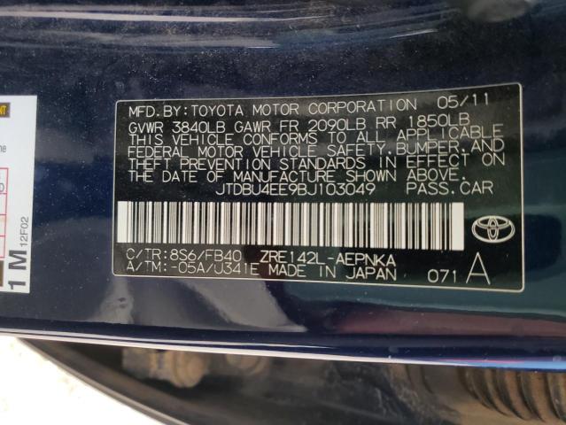 2011 TOYOTA COROALLA JTDBU4EE9BJ103049