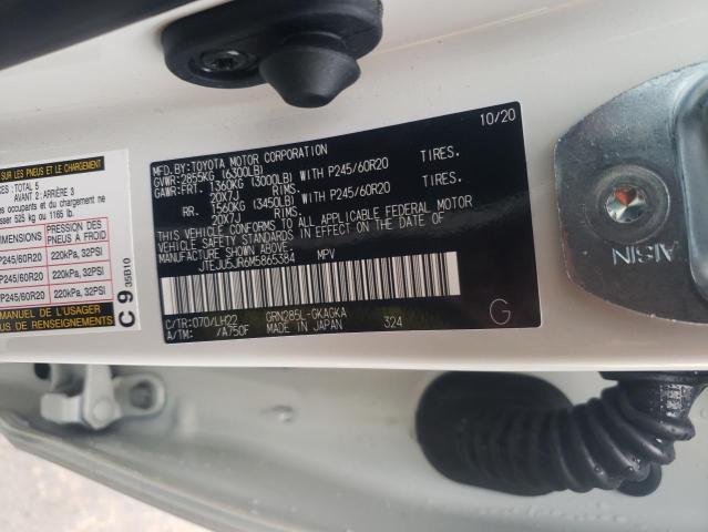 2021 TOYOTA 4RUNNER NI JTEJU5JR6M5865384