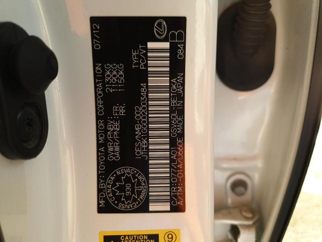 VIN: JTHBK1GG0D2003484 Auction: COPART UAE Lot: 60663241 Location: DUBAI INDUSTRIAL CITY - DUBAI VIN: JTHBK1GG0D2003484 LEXUS ES 2013 WHITE Photo 11