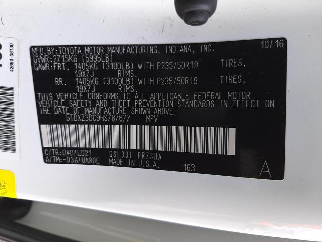 2017 TOYOTA SIENNA SE 5TDXZ3DC9HS787677