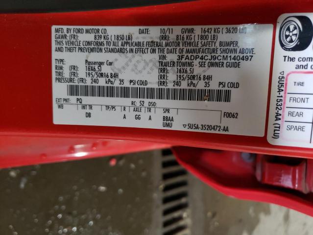 2012 FORD FIESTA SEL 3FADP4CJ9CM140497