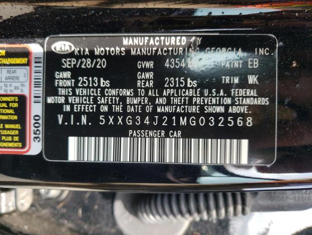 2021 KIA K5 EX 5XXG34J21MG032568