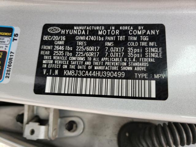 2017 Hyundai Tucson Limited VIN: KM8J3CA44HU390499 Lot: 60281651