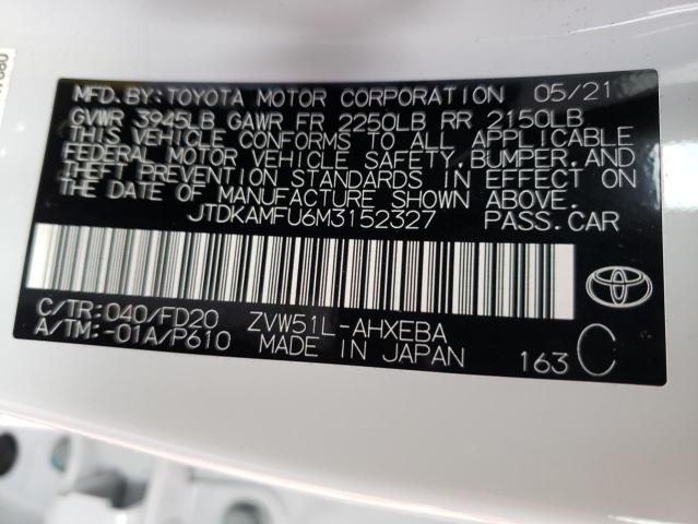 2021 TOYOTA PRIUS SPEC JTDKAMFU6M3152327