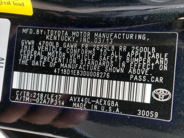 2013 TOYOTA AVALON HYB 4T1BD1EB3DU008276