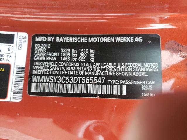 2013 MINI COOPER ROA WMWSY3C53DT565547