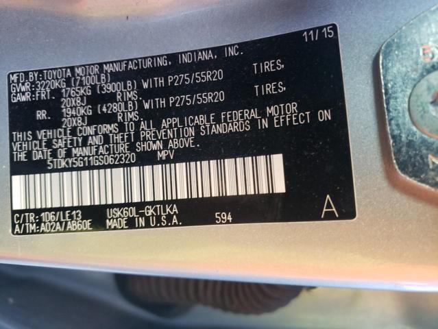 2016 TOYOTA SEQUOIA LI 5TDKY5G11GS062320