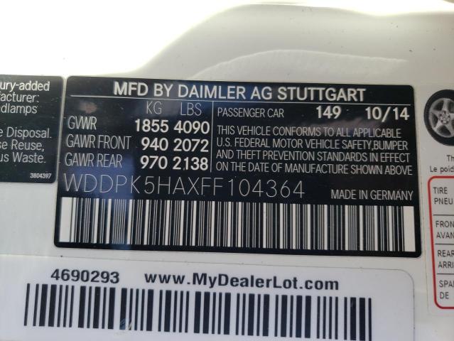 2015 MERCEDES-BENZ SLK 350 WDDPK5HAXFF104364