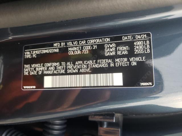 2021 VOLVO S60 T5 R-D 7JR102TZ8MG123148