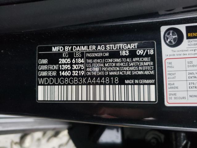 2019 MERCEDES-BENZ S560 WDDUG8GB3KA444818
