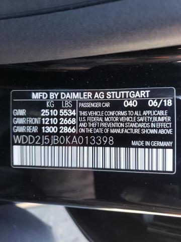 2019 MERCEDES-BENZ CLS 450 WDD2J5JB0KA013398
