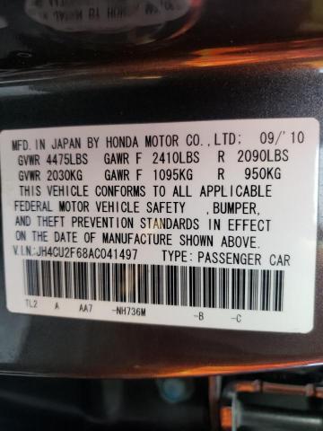 2010 ACURA TSX JH4CU2F68AC041497