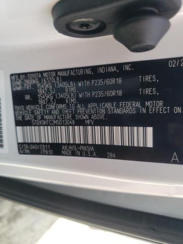 2021 TOYOTA SEINNA 5TDXSKFC2MS013048