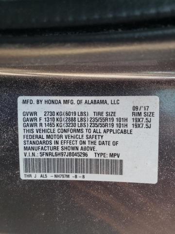 2018 HONDA ODYSSEY EL 5FNRL6H97JB045296