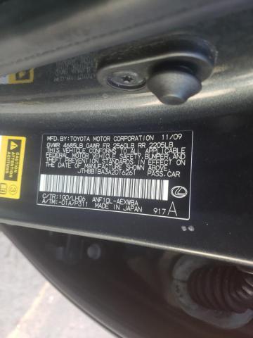 2010 LEXUS HS 250H JTHBB1BA3A2016261