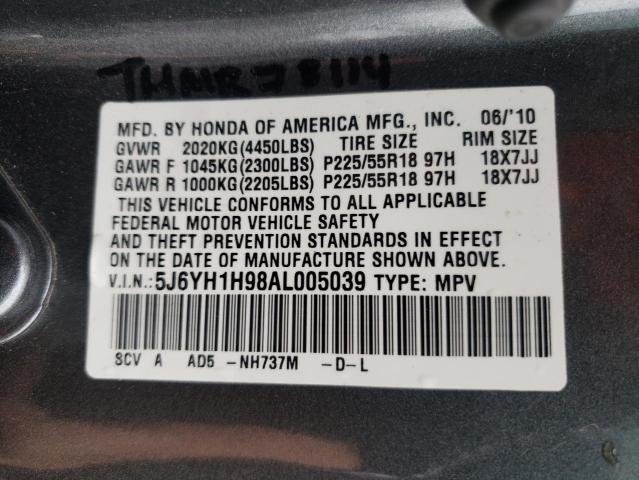 2010 HONDA ELEMENT SC 5J6YH1H98AL005039