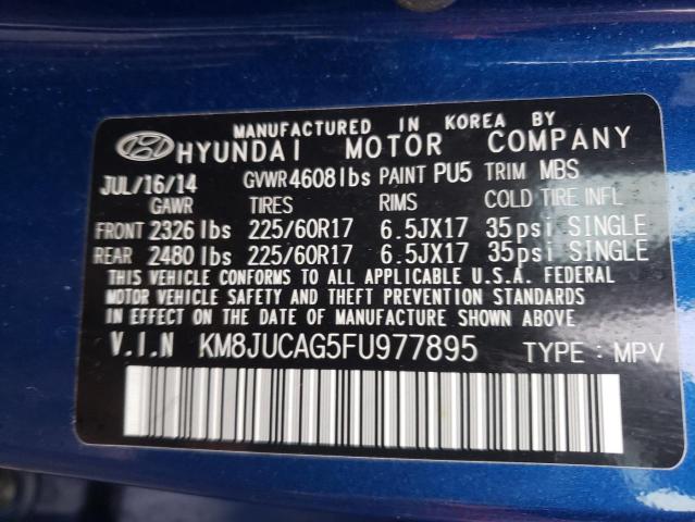 2015 HYUNDAI TUCSON LIM - KM8JUCAG5FU977895
