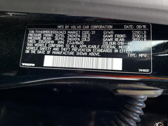 2017 VOLVO XC60 T6 DY YV449MRR3H2043423