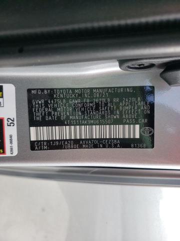 2021 TOYOTA CAMRY NIGH 4T1S11AK9MU615507