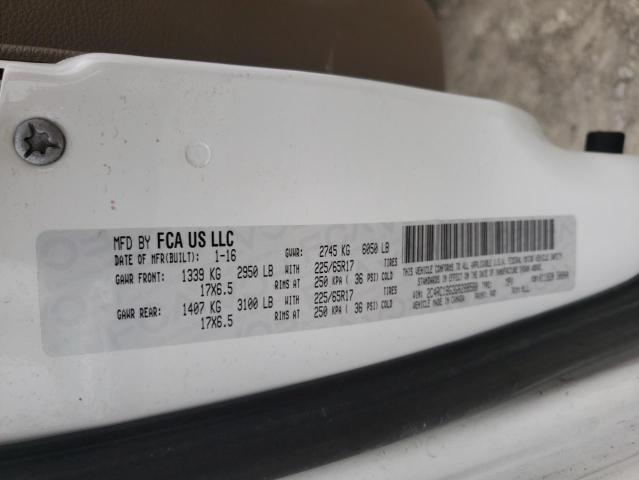 2016 CHRYSLER TOWN AND C 2C4RC1BG3GR288580