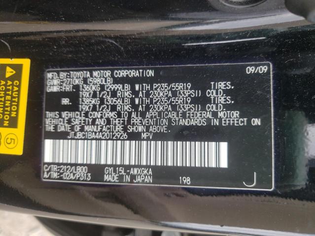 2010 LEXUS RX 450 JTJBC1BA4A2012926