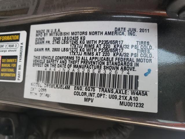 2011 MITSUBISHI ENDEAVOR L 4A4JN2AS2BE032674