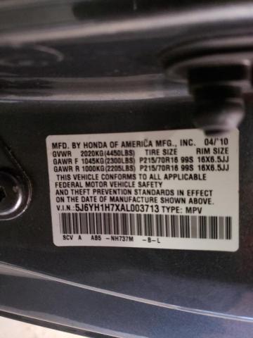 2010 HONDA ELEMENT EX 5J6YH1H7XAL003713