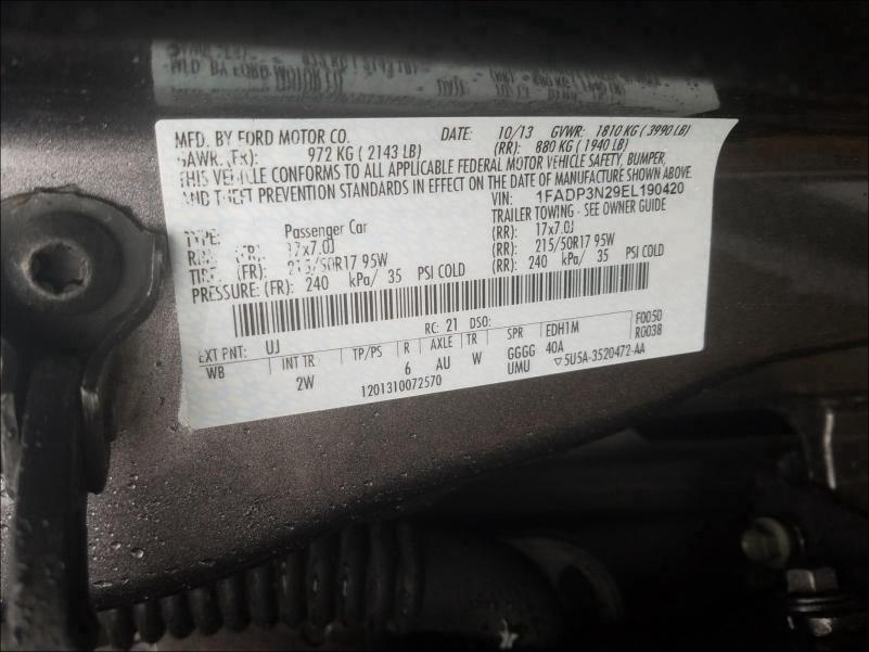 2014 FORD FOCUS TITA 1FADP3N29EL190420