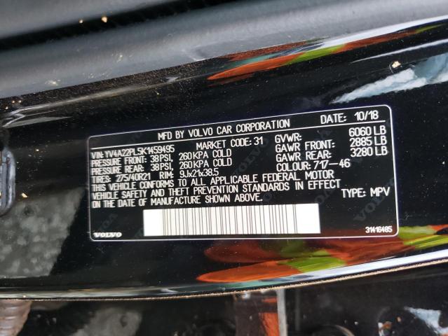 2019 VOLVO XC90 T6 IN YV4A22PL5K1459495