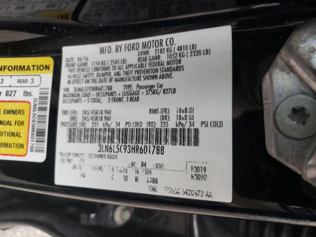 2017 LINCOLN MKZ SELECT 3LN6L5C93HR601788