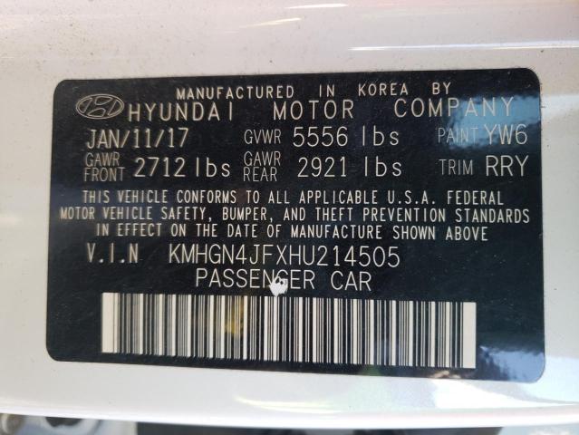 2017 HYUNDAI GENESIS KMHGN4JFXHU214505