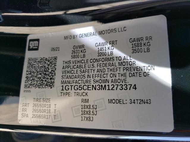 2021 GMC CANYON ELE 1GTG5CEN3M1273374