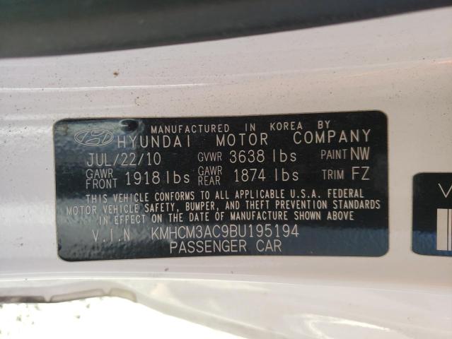 2011 HYUNDAI ACCENT GL KMHCM3AC9BU195194