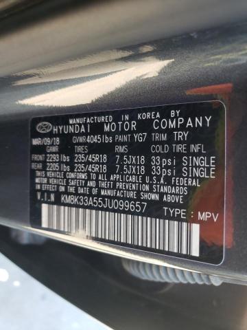 2018 HYUNDAI KONA LIMIT KM8K33A55JU099657