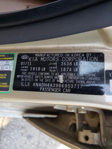 2011 KIA RIO BASE KNADH4A39B6953717