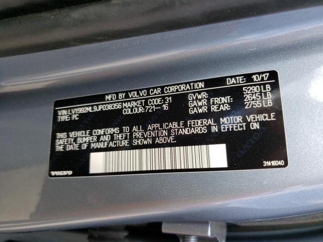 2018 VOLVO S90 T6 INS LVY992ML9JP038356