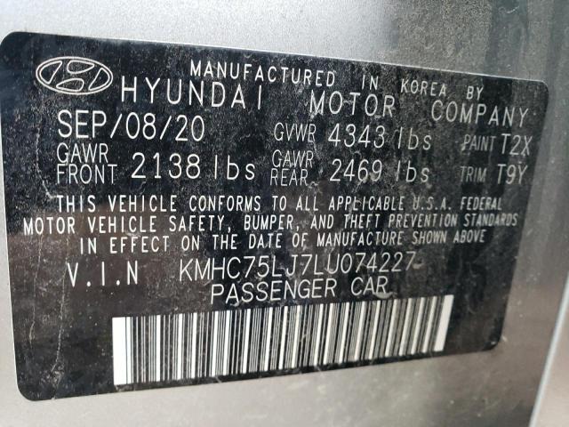 2020 HYUNDAI IONIQ SE KMHC75LJ7LU074227