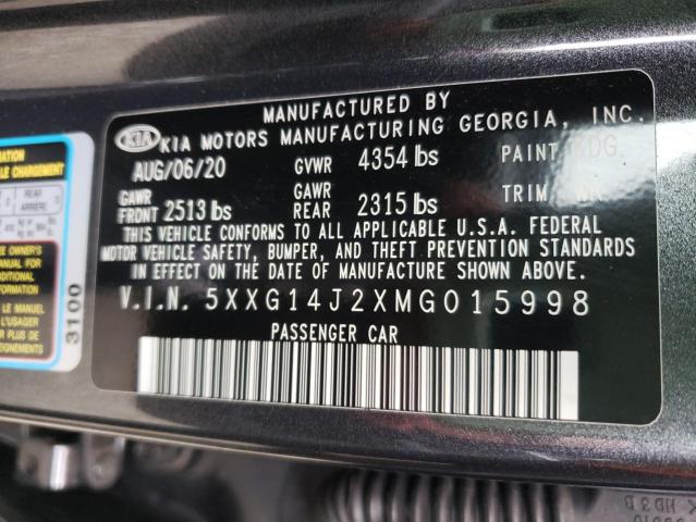 2021 KIA K5 LXS 5XXG14J2XMG015998