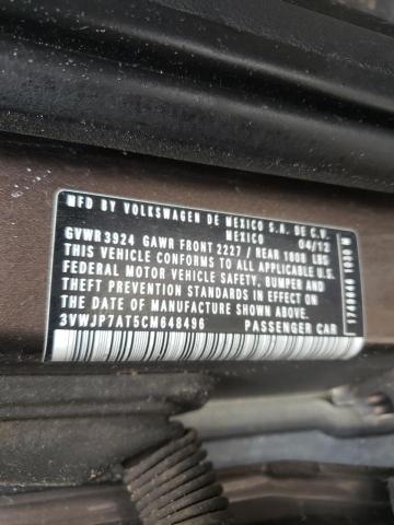 2012 VOLKSWAGEN BEETLE 3VWJP7AT5CM648496