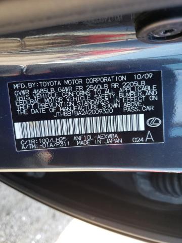 2010 LEXUS HS 250H JTHBB1BA2A2009320