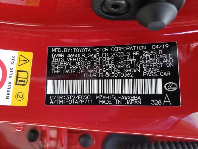 2019 LEXUS UX 250H JTHU9JBH8K2010362
