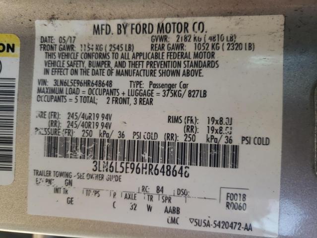 2017 LINCOLN MKZ RESERV 3LN6L5E96HR648648