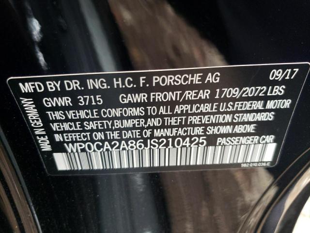 2018 PORSCHE BOXSTER WP0CA2A86JS210425