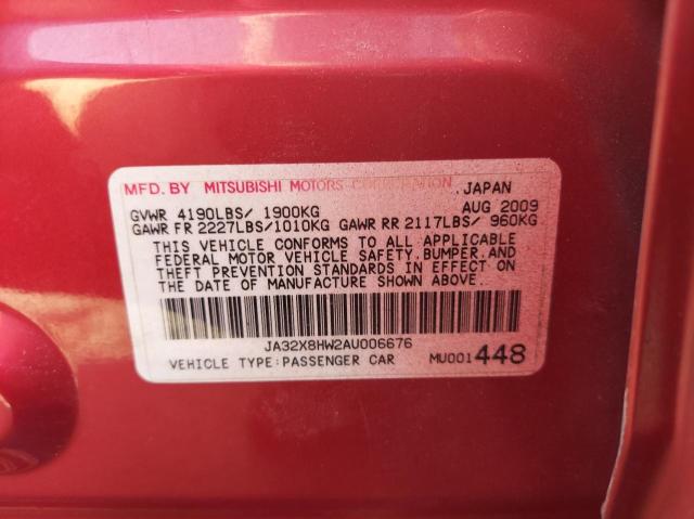 2010 MITSUBISHI LANCER GTS JA32X8HW2AU006676