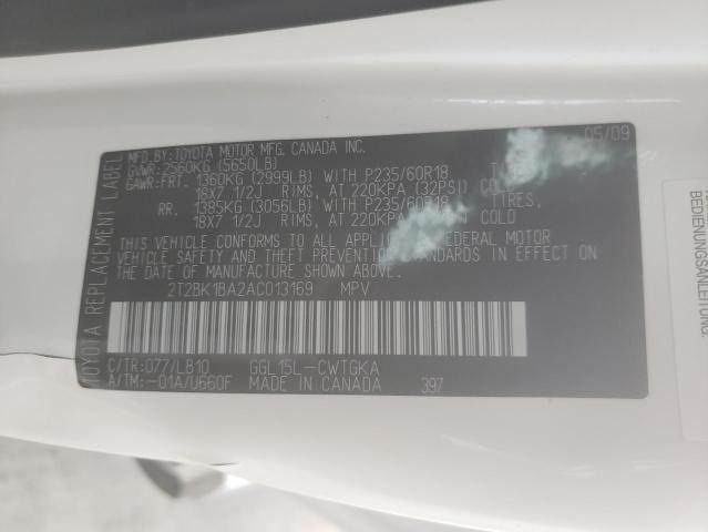2010 LEXUS RX350 2T2BK1BA2AC013169