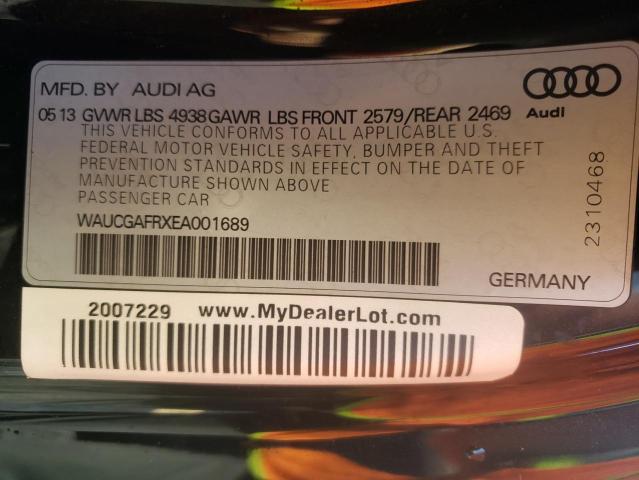 2014 AUDI S5 PREMIUM WAUCGAFRXEA001689