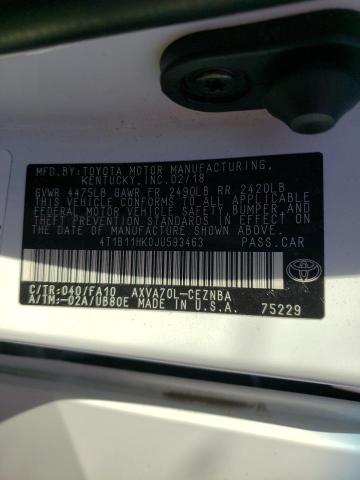 2018 TOYOTA CAMRY LE/S 4T1B11HK0JU593463