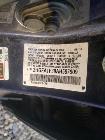 2010 HONDA CIVIC VP 2HGFA1F39AH587909