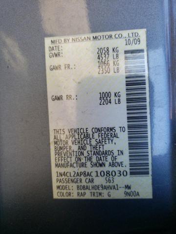 2010 NISSAN ALTIMA HYB 1N4CL2AP8AC108030